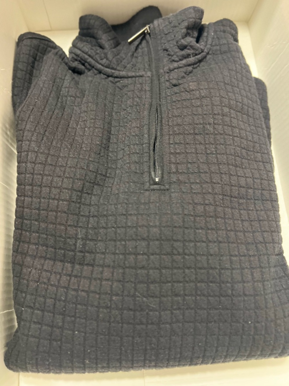 Perry Ellis Black Textured Half-Zip Sweater